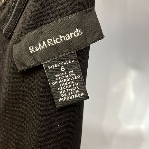 R&M Richards Jumpsuit Sz 6 One Shoulder Black Cocktail Sequins Lace Sleeveless - Picture 9 of 14